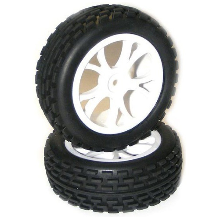 Pneus 1/10 Buggy Colados em Jante Branca AV (2) VRX Racing - Image 1
