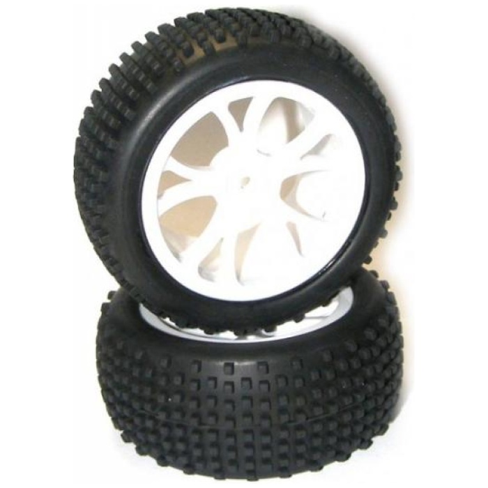 Pneus 1/10 Buggy Colados em Jante Branca AR (2) VRX Racing - Image 1