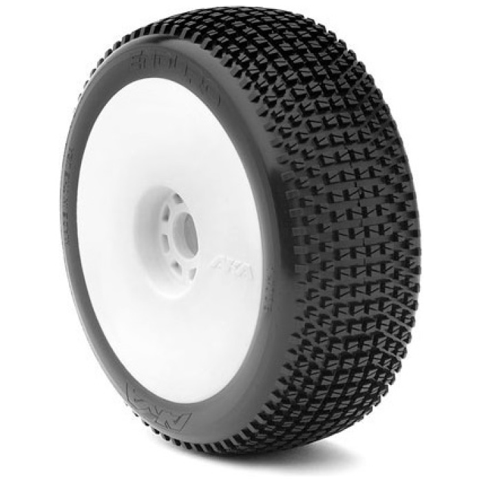 PNEUS AKA BUGGY 1/8 ENDURO SOFT EVO COLADOS EM JANTE (BRANCA) (2) - Image 1