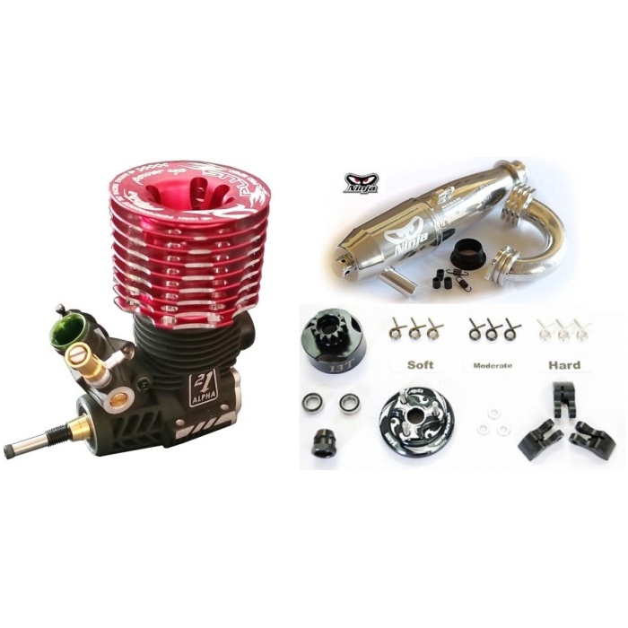 Combo Motor 5P PLUS .21 + Escape EFRA 2053 + Kit Embraiagem 3 Pontos Alpha - Image 1