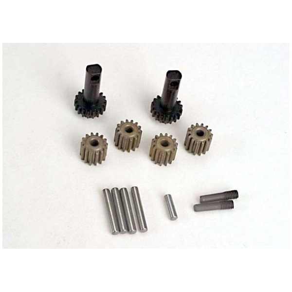 Planet Shaft & Sun Gears (4) Hardened Steel Traxxas