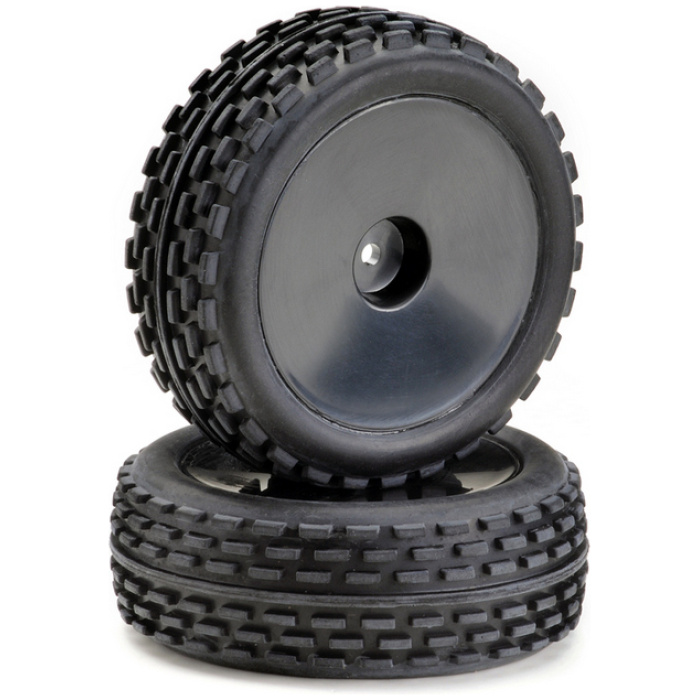 Pneus Wheel Set Buggy 1/10 Disc Offroad Front Black (2) Absima - Image 1