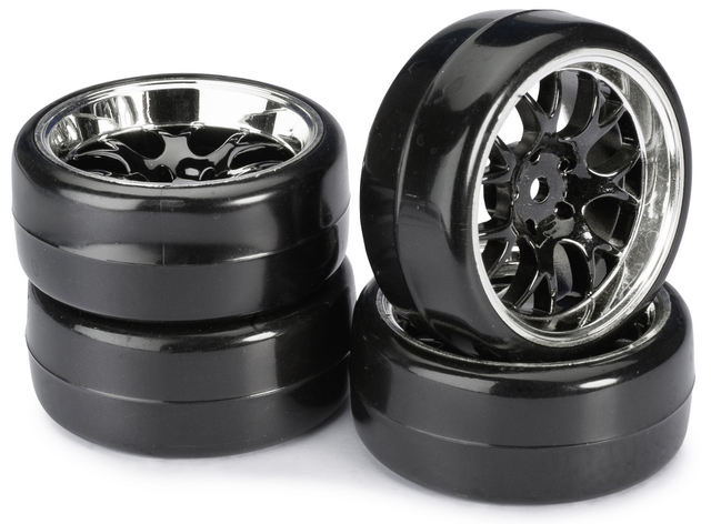 2510041_b_0.jpg Wheel Set Drift LP " Comb / Profile B" black/chrome 1:10 (4 pcs) Absima - Image 1