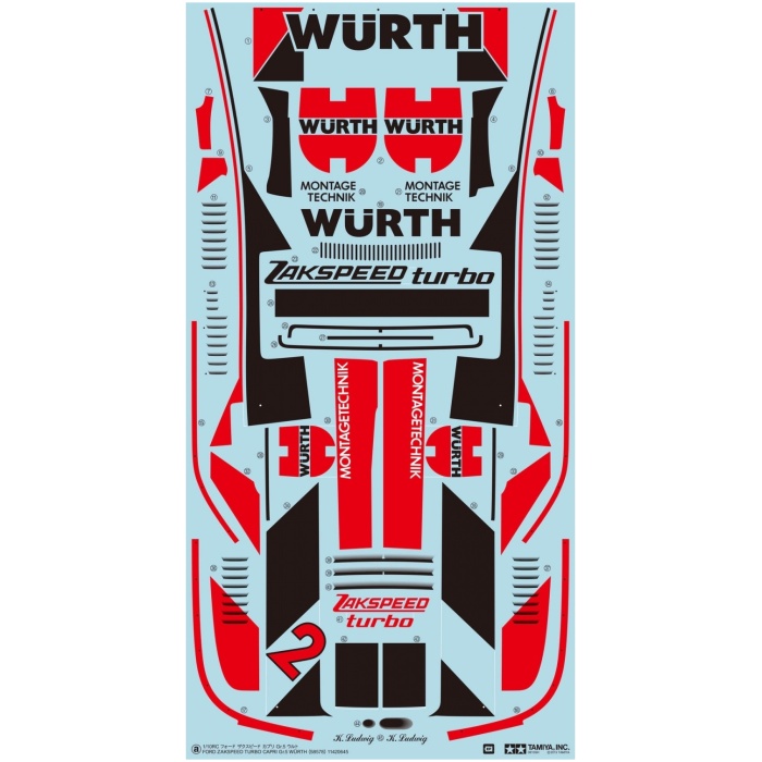 Kit Ford Zakspeed T.Capri Würth (TT-02) 1/10 Tamiya - Image 5