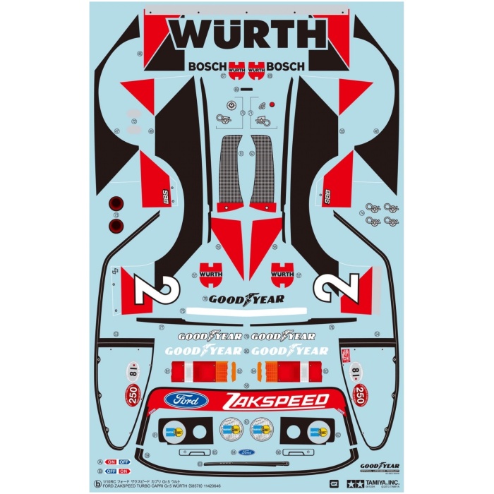 Kit Ford Zakspeed T.Capri Würth (TT-02) 1/10 Tamiya - Image 6