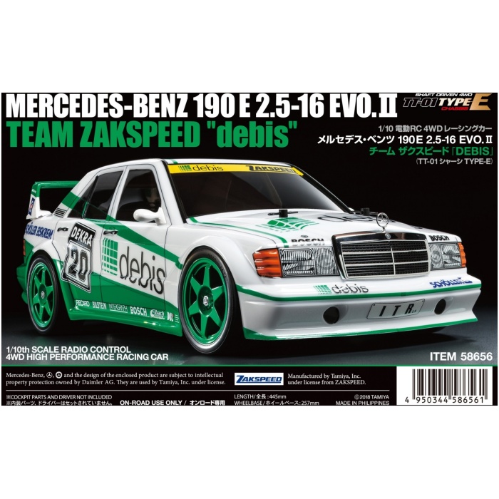 Kit MB 190E debis Zakspeed (TT-01E) 1/10 Tamiya - Image 2