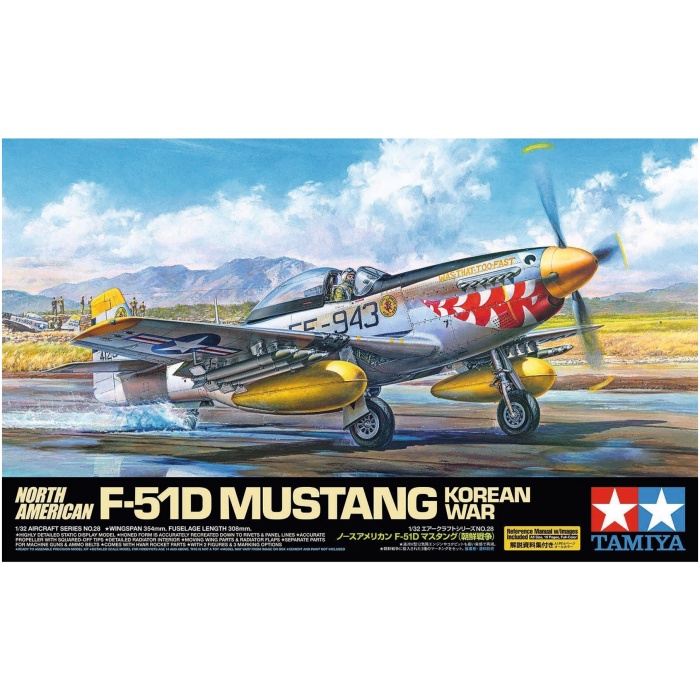 Avião 1:32 N.A. F-51D Mustang Korean War Tamiya - Image 4