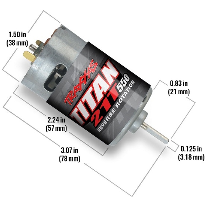 Motor Titan 550 Reverse Rotation 21 Turns 14 Volts Traxxas - Image 2