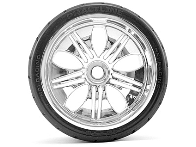 Pneus Mount Phaltline Tyre (140x70mm) Tremor Wheel Chrome (2) HPI - Image 2