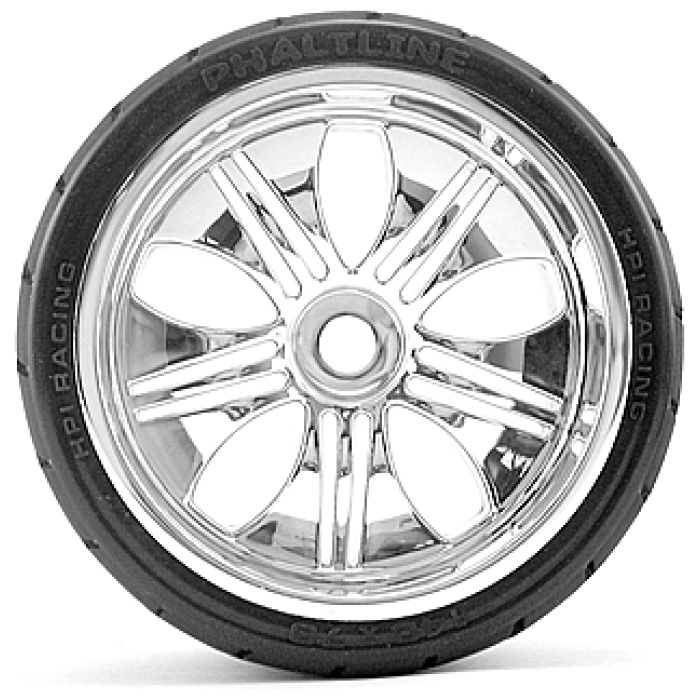 Pneus Mount Phaltline Tyre (140x70mm) Tremor Wheel Chrome (2) HPI - Image 2