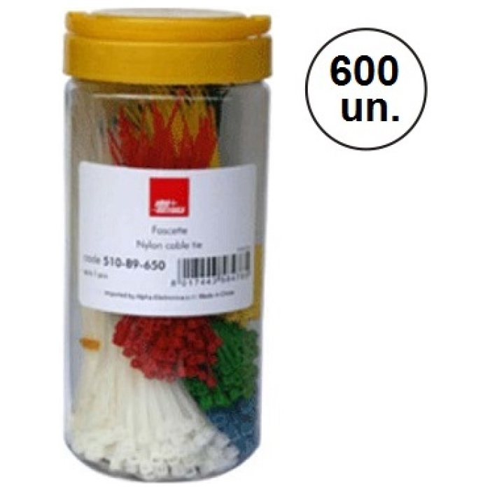 Abraçadeira Plástica Coloridas Kit 650un Alpha Elettronica - Image 1