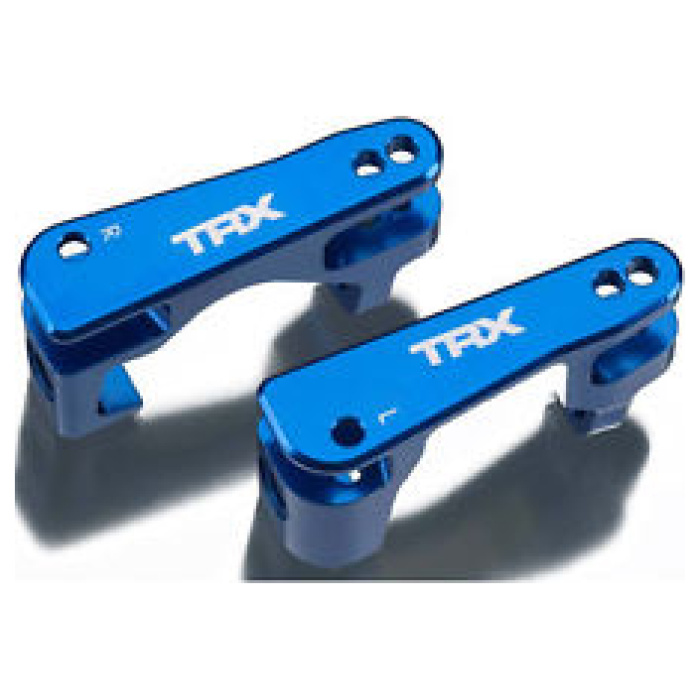 Caster blocks (c hubs), 6061 T6 aluminum, left & right (blue anodized) Traxxas - Image 2