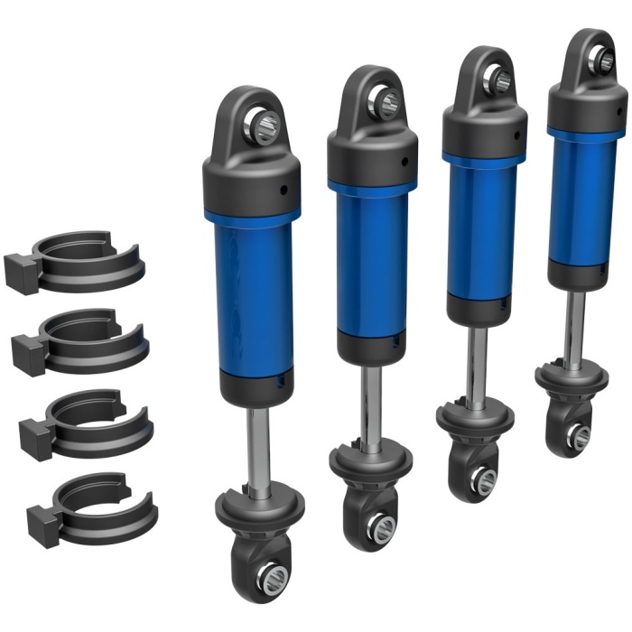 Shocks GTM 6061-T6 Aluminum Blue-anodized Fully assembled w/o Springs TRX-4M (4) Traxxas - Image 1
