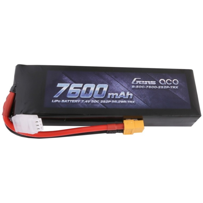Bateria 7600Mah 7.4V 50C 2S2P Lipo Pack XT60 TRX GENS ACE - Image 1