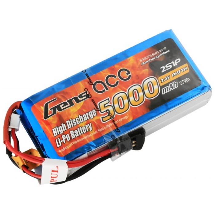 Pack Bateria 5000mAh 7.4V 2S1P Lipo RX/TX Gens Ace - Image 2