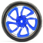 WHEEL 1/10 STREET TREAD TYRE TRI 5 BLUE/CHROME (4) FASTRAX - Image 2