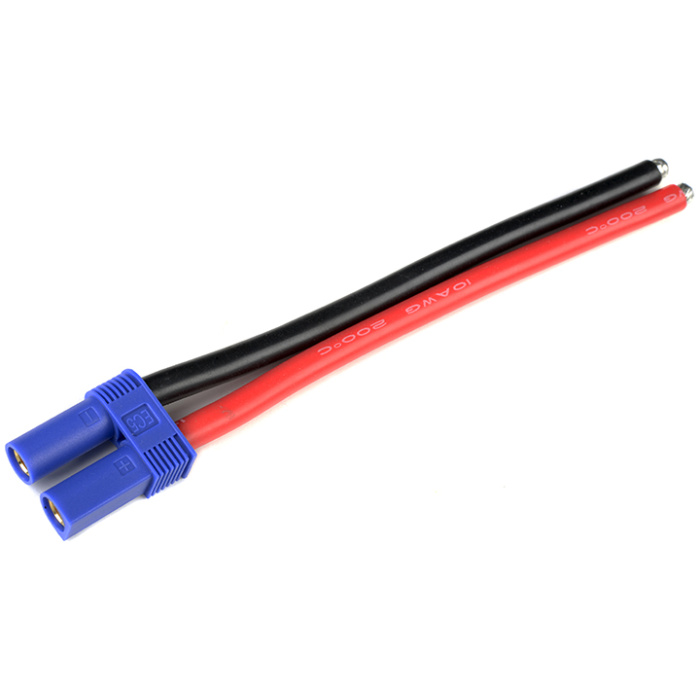 Connector W/ Lead EC-5 Gold Plated Male Plug 10AWG Silicone Wire 12cm GFORCE - Image 1