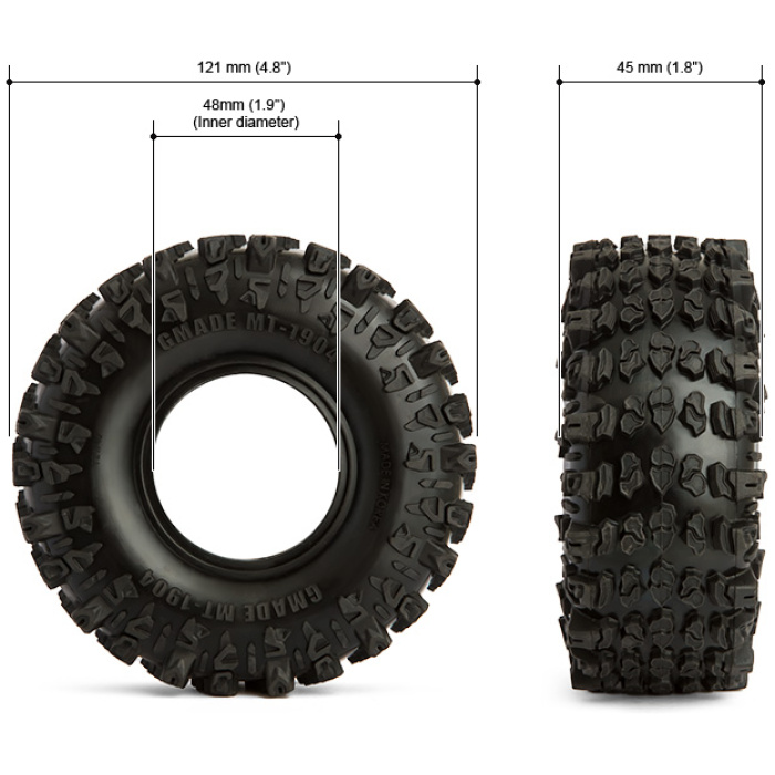 Pneus MT 1904 1.9" inch Off-Road Tires (2) GMADE - Image 4
