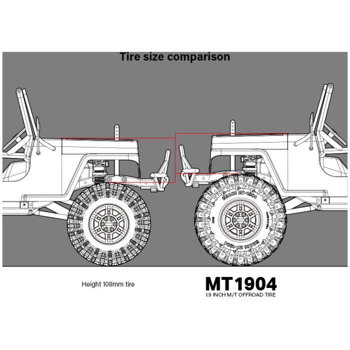 Pneus MT 1904 1.9" inch Off-Road Tires (2) GMADE - Image 2