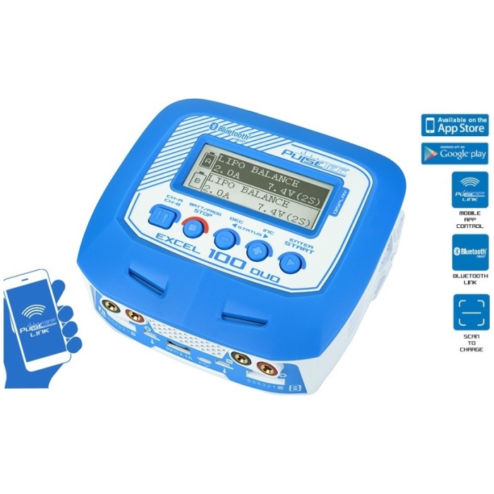 Carregador Universal de Baterias Excel 100 DUO AC-DC 10A PulseTec - Image 1