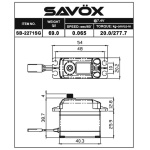 Servo HV Digital Brushless Speed (0.06s 20kg) Steel Gear Savox - Image 4