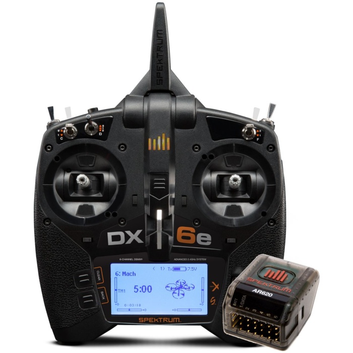 Rádio DX6e 6 canais 2.4 GHz DSMX com AR620 SPEKTRUM - Image 1
