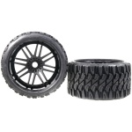 PNEUS TERRAIN CRUSHER BELTED TYRE ON BLACK 17MM WHEELS 1/4 OFFSET SWEEP RC - Image 3