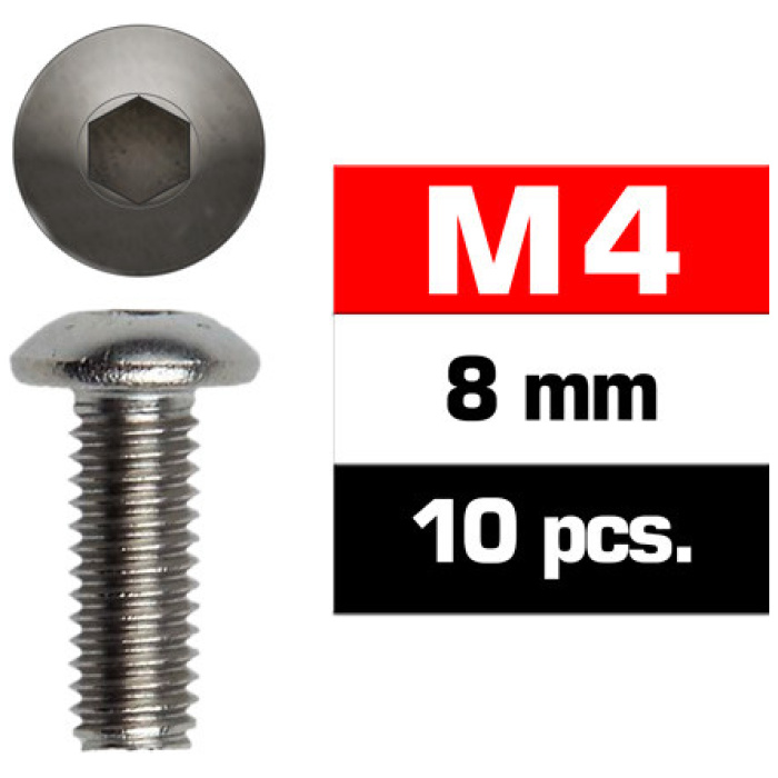Parafusos M4x8mm BUTTON HEAD SCREWS (10) Ultimate Racing - Image 1
