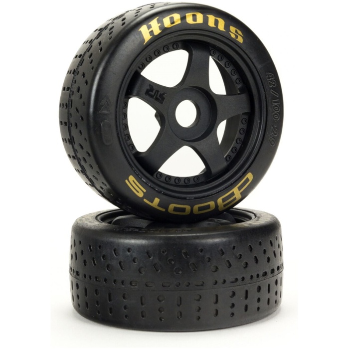 Pneus 1/7 dBoots 42/100 Hoons Front Belted 5 Spoke Tires Gold 17mm Hex (2) ARRMA - Image 1