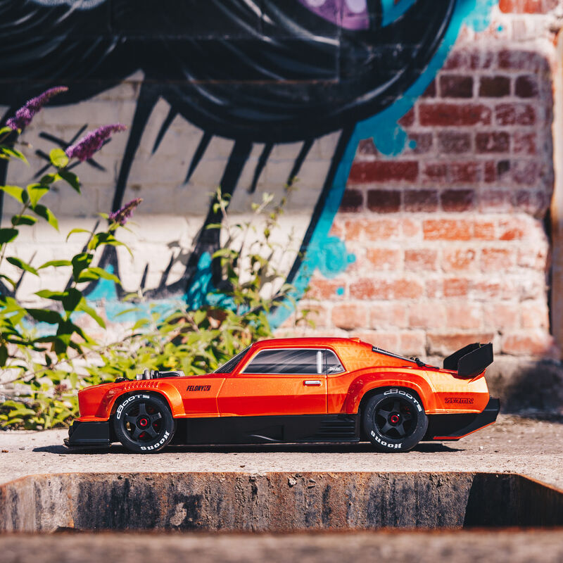 ara7617v2t2-felony-17-brushless-6s-all-road-muscle-car-4wd-rtr-arrma-rcb.jpg Felony 1/7 Brushless 6S All-Road Muscle Car 4WD RTR Orange ARRMA - Image 2