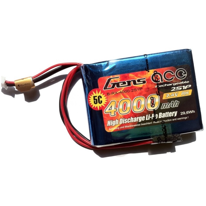 Pack Bateria 4000mAh 7.4V 2S1P Lipo RX/TX Gens Ace - Image 1