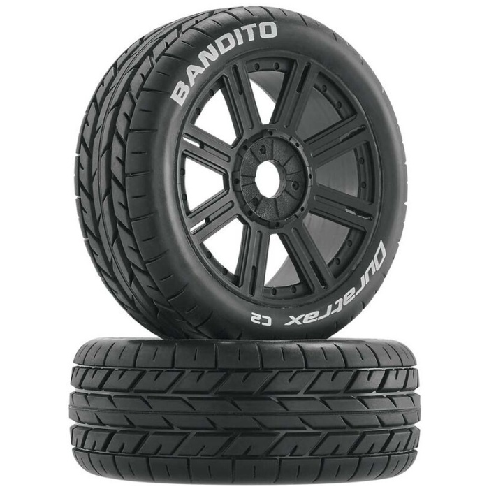 Pneus Bandito 1/8 Buggy Tire C2 Mounted Spoke Black (2) Duratrax - Image 1