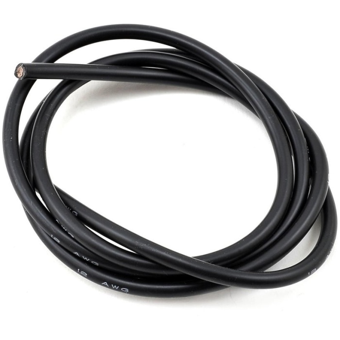 Cabo 12AWG Silicone Wire Black (100cm) Etronix - Image 1