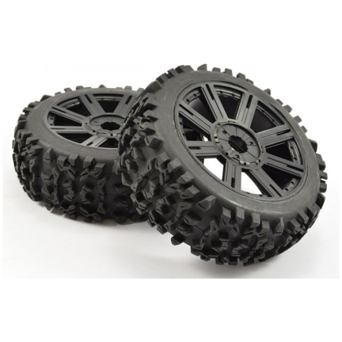 PNEUS 1:8 MAZE BLOCK MOUNTED ON 8 SPOKE BLACK (2) FASTRAX - Image 1