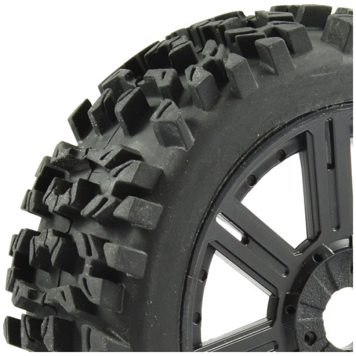 PNEUS 1:8 MAZE BLOCK MOUNTED ON 8 SPOKE BLACK (2) FASTRAX - Image 3