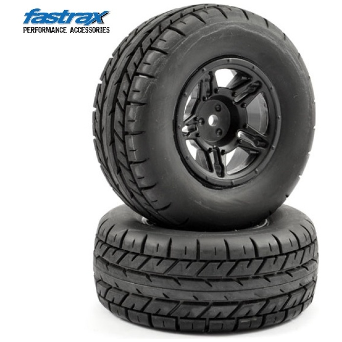 PNEUS 1/10 SC EAGLE MOUNTED 5 SPOKE BLACK FASTRAX - Image 1