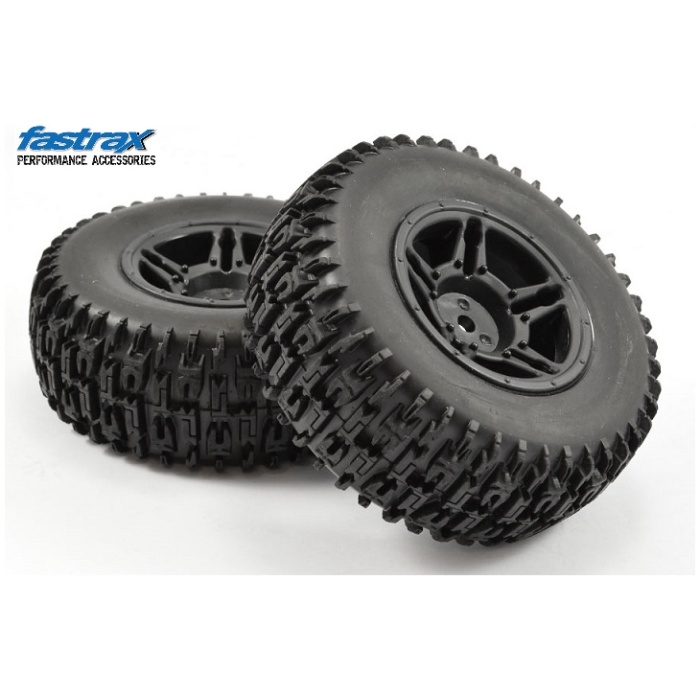 PNEUS 1/10 SC JIGSAW MOUNTED 5 SPOKE BLACK FASTRAX - Image 3