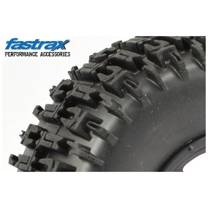 PNEUS 1/10 SC JIGSAW MOUNTED 5 SPOKE BLACK FASTRAX - Image 2