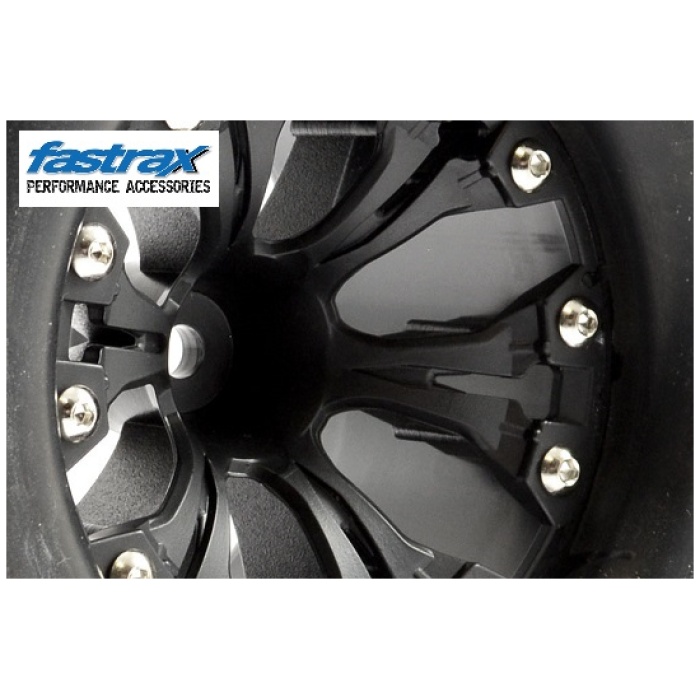 PNEUS 1/10 MT JIGSAW MOUNTED 6 SPOKE BLACK BEARING (2) FASTRAX - Image 2