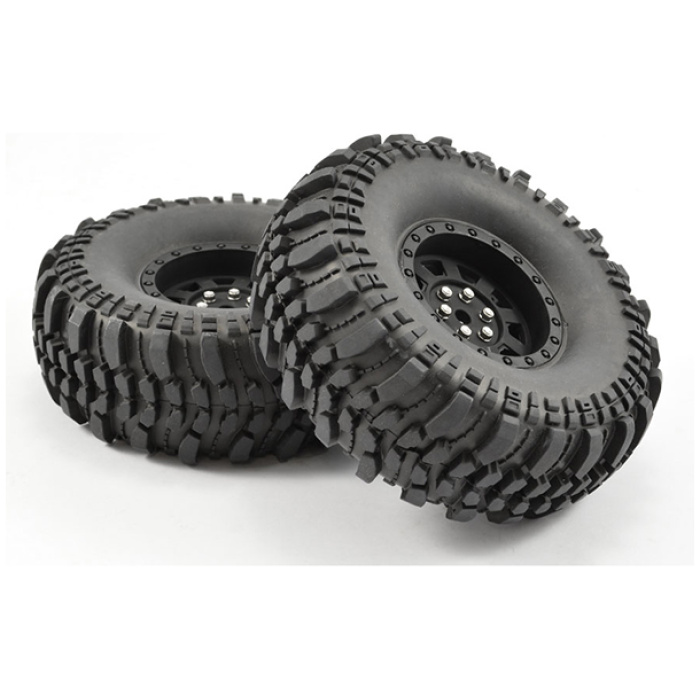 Pneus Crawler Rocko 1.9 Mounted Scale Wheel Black (2) Fastrax - Image 1