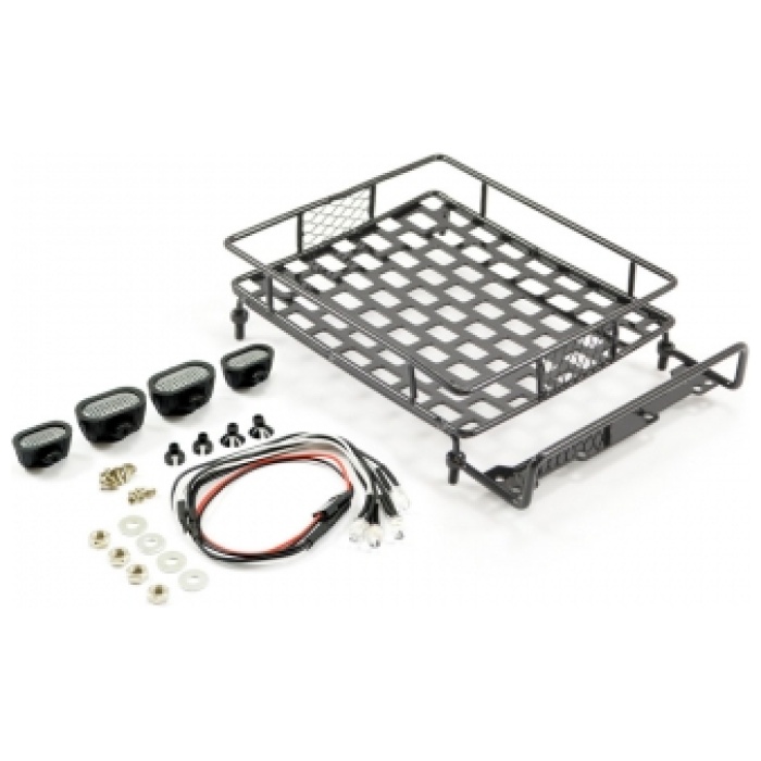 Black Aluminium Luggage Rack W. Led Lamps L165Mm X W112Mm Fastrax - Image 1
