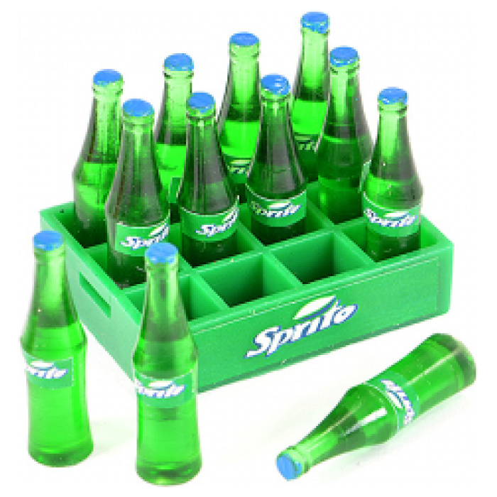 Scale Soft Drink Crate w. Bottles Lemonade Green Fastrax - Image 1