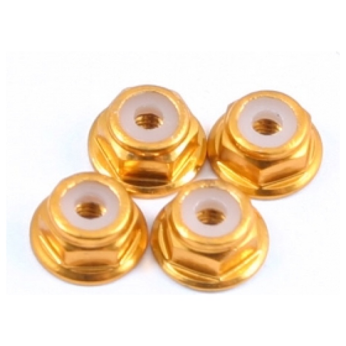 M2 Gold Flanged Locknuts (4) Fastrax - Image 1