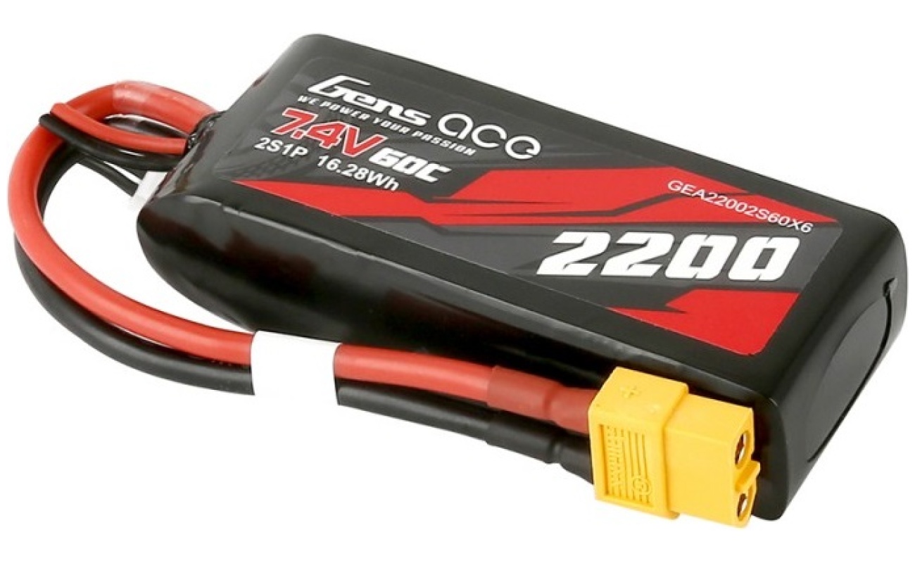 Bateria 2200mAh 7.4V 60C 2S1P Lipo Battery XT60 Plug Gens Ace