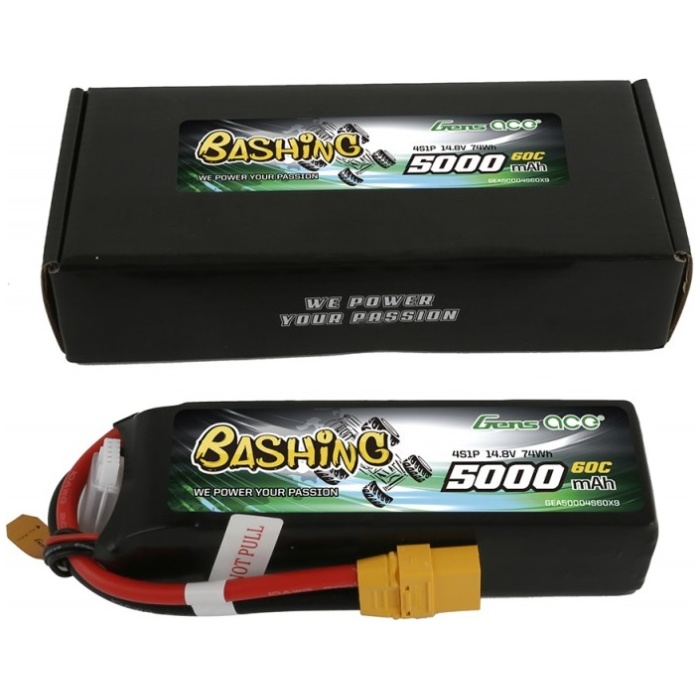 Bateria 5000mAh 14.8V 60C LiPO 4S Pack XT90 Plug Bashing Series Gens Ace - Image 3