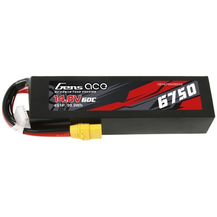 Bateria 6750mAh 14.8V 60C 4S1P Lipo Pack PC Case XT90 Gens Ace - Image 1