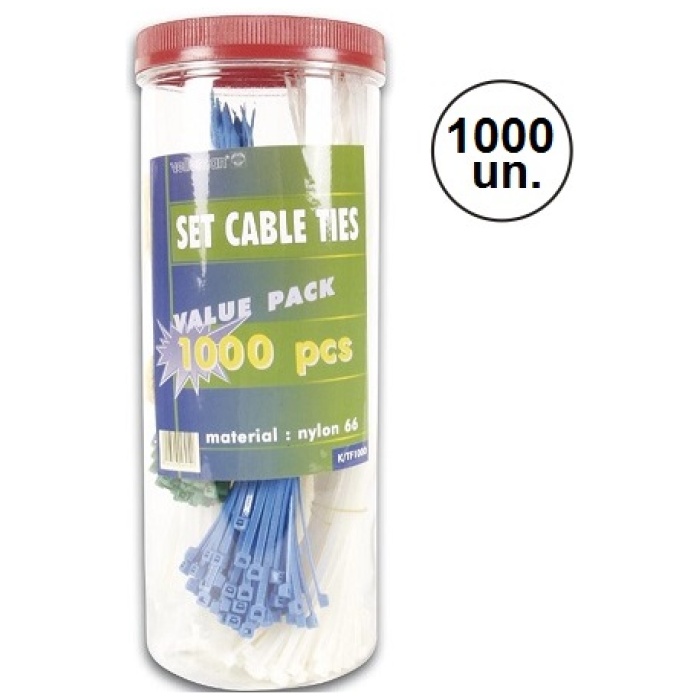 Abraçadeira Plástica Coloridas Kit 1000un Velleman - Image 1