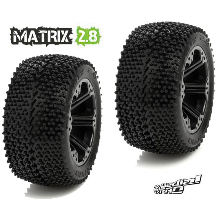 Pneus Matrix 2.8 Colados em Jante Preta Addict 2.8 (2) Medial Pro - Image 1