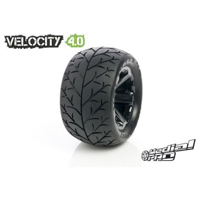 Pneus Velocity 4.0 Mounted on XD Bully 4.0 Black Wheels (2) Medial Pro - Image 1