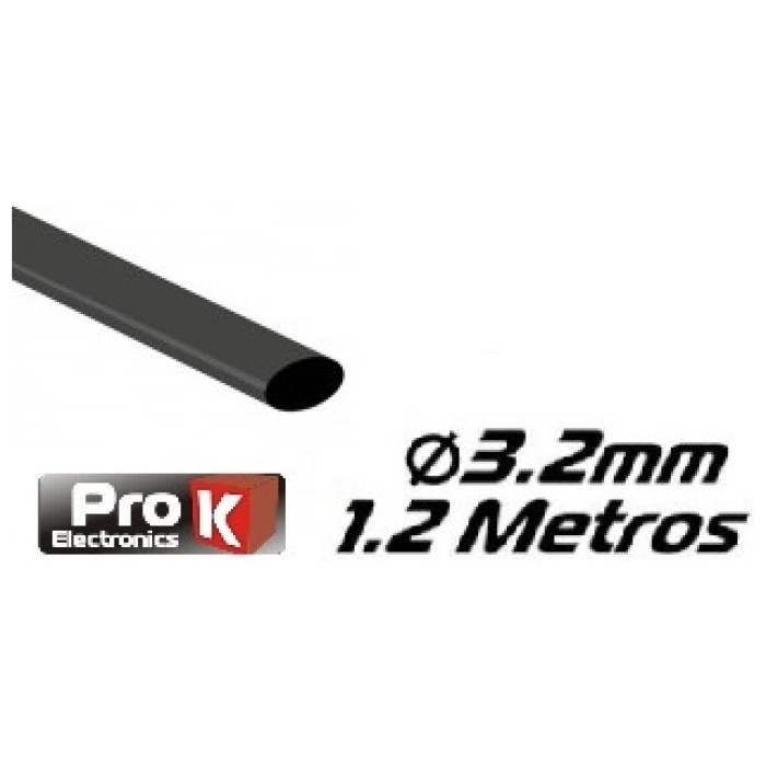 Manga Termo Retráctil 3.2mm Preta (1.2metros) Pro K - Image 1